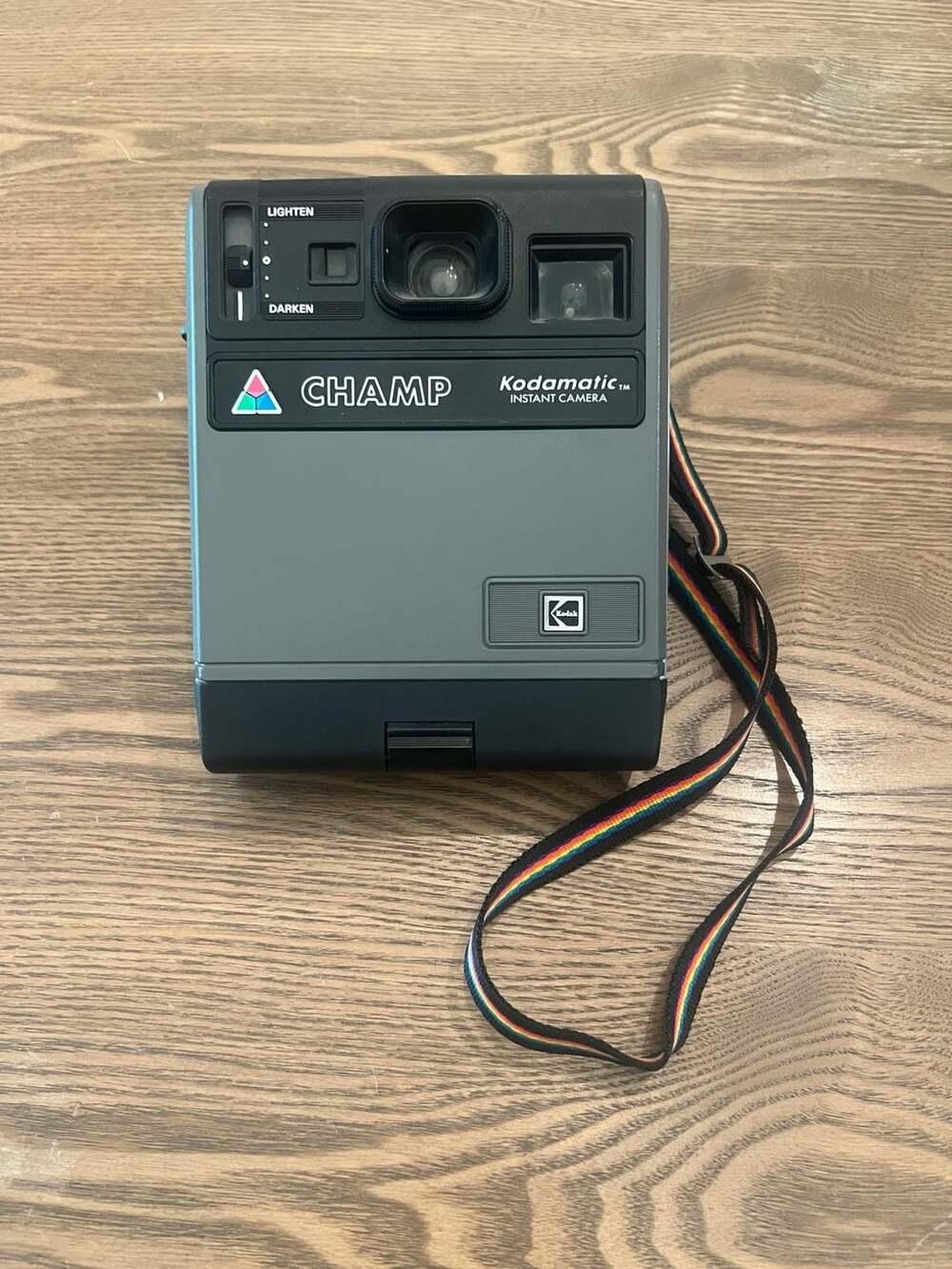 Vintage Kodak Champ Kodamatic Instant Camera with Rainbow Strap